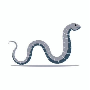 Stylized Gray Snake Illustration
