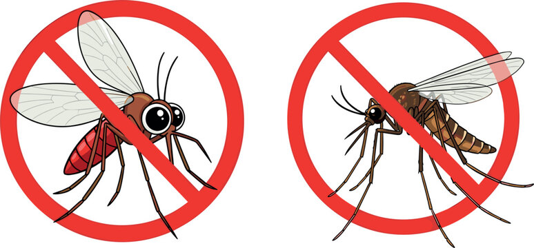 No Mosquito and Insect Icon Set for Pest Control, Health, and Safety Designs, Graphics, and SymbolsNo Mosquito and Insect Icon Set for Pest Control, Health, and Safety Designs, Graphics, and Symbols