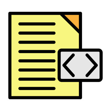 Source Code Vector Filled Icon Design