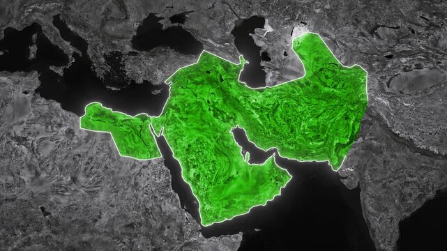 Abbasid Caliphate Map Animation. Documentary, glowing outline, and dark map animation of the Abbasid Caliphate. 4k.