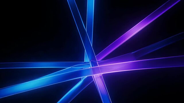 Abstract neon light lines on dark background