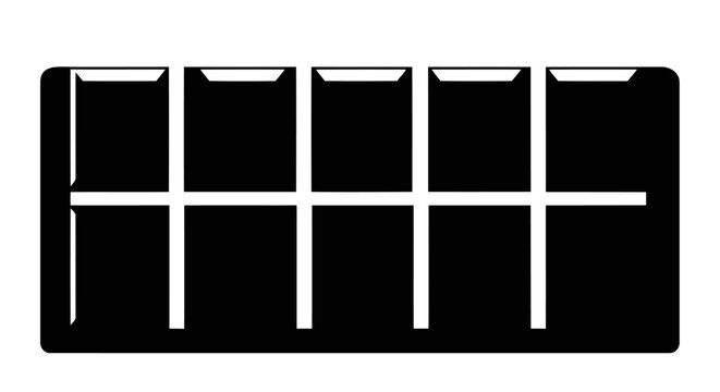 A black and white icon of a sim card