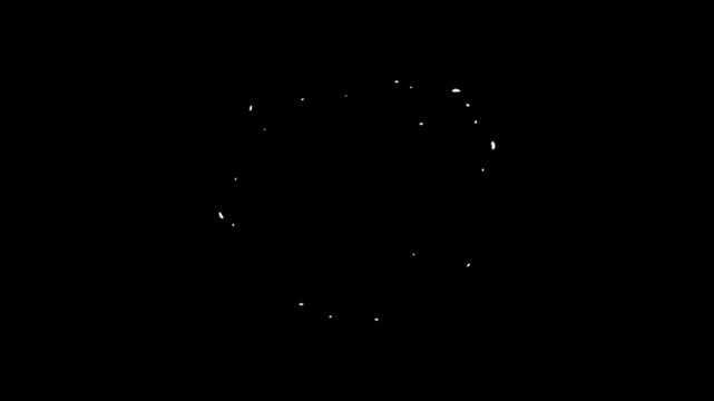 Glowing blue particles explode in black background with dynamic motion