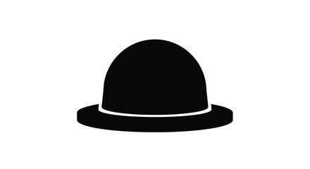Fototapeta premium bowler hat silhouette on white background high quality professional detailed modern elegant stylish clean crisp vibrant colorful digital creative innovative