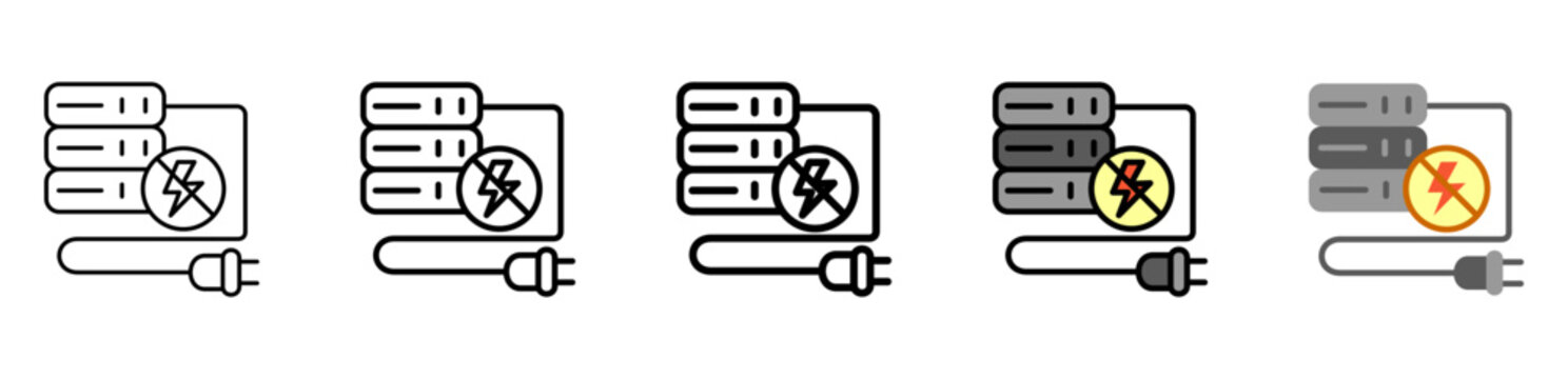 Outage Icon With Differences and Colors Style Illustration