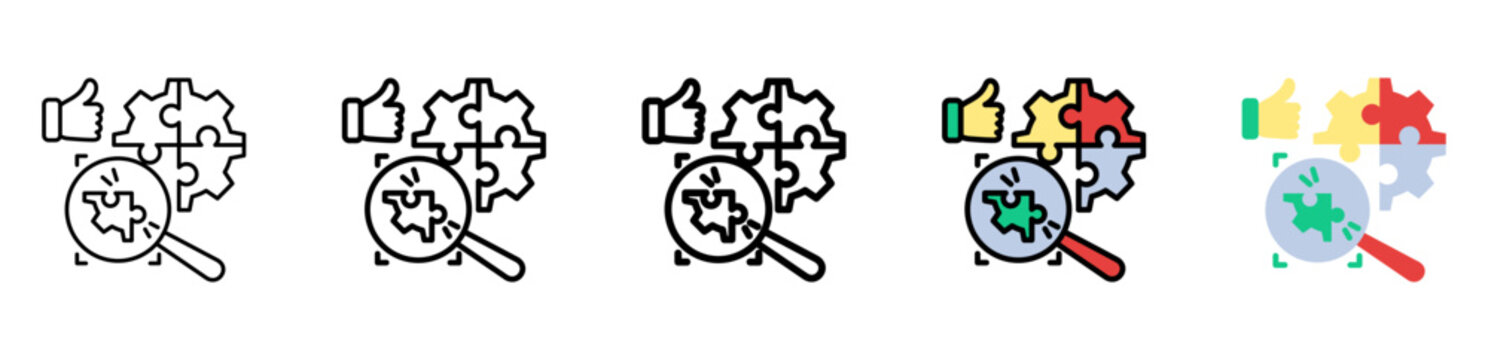 Resolution Icon With Differences and Colors Style Illustration