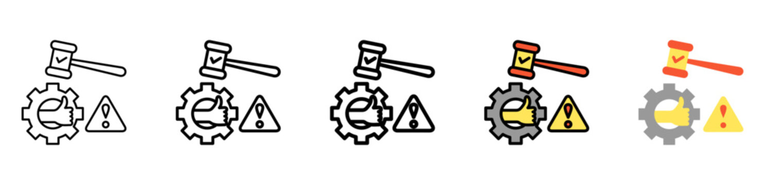 Compliance Icon With Differences and Colors Style Illustration