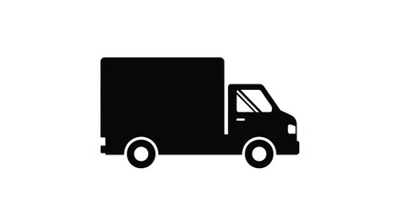 Fototapeta premium delivery truck silhouette in black on white background high quality professional detailed modern elegant stylish clean crisp vibrant colorful digital
