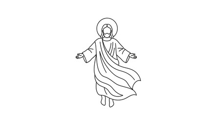Obraz premium Jesus Christ with open arms outstretched.