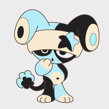 Cute cartoon puppy. Funny character. Cartoon character design.