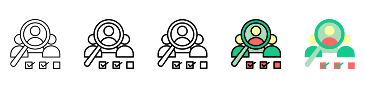 Role Clarity Icon With Differences and Colors Style Illustration