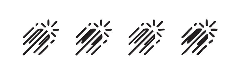 Comet icon: space, astronomy, shooting star, meteor, and energy burst © liubomir118809