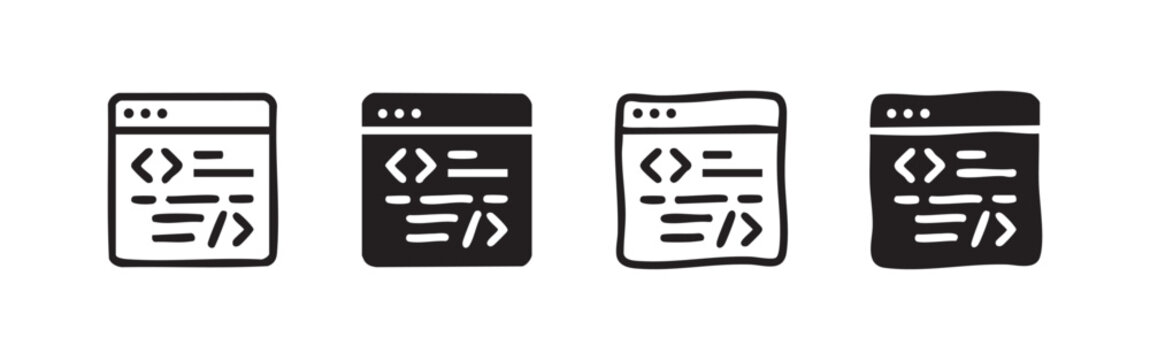 Code snippet icons in different styles