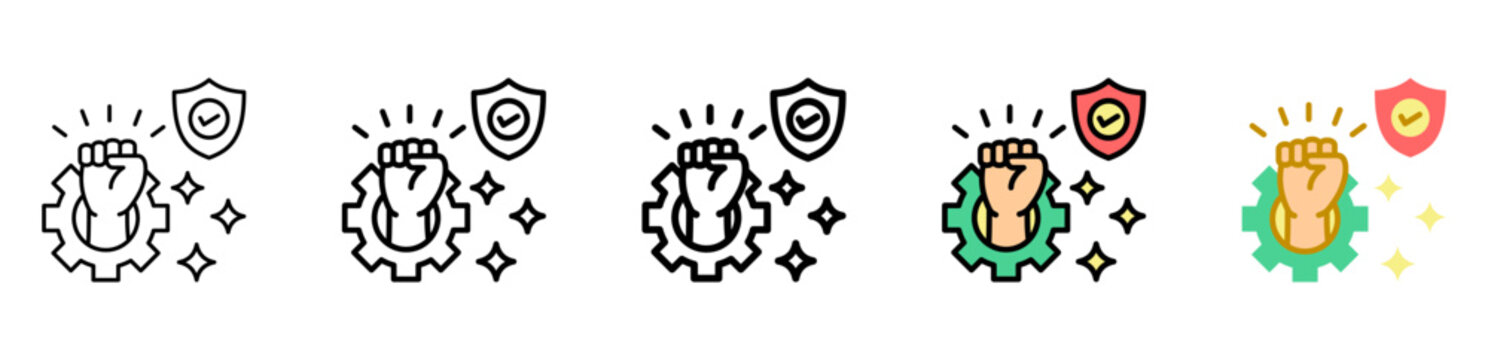 Courage Icon With Differences and Colors Style Illustration