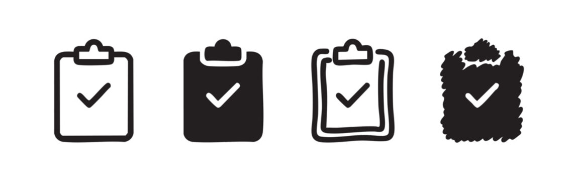 Checklist clipboard icons in different styles