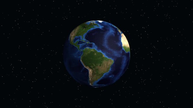 Earth Zoom Animation Focusing on Soledad Colombia with Geographic Coordinates