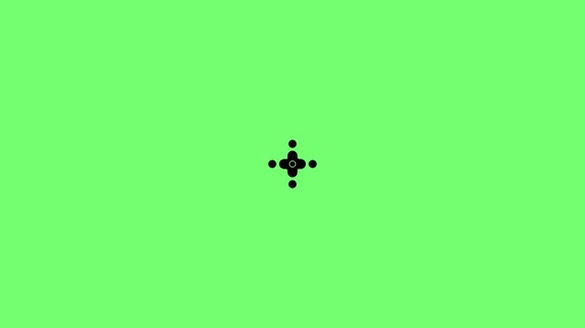 Abstract Digital Control icon animation on Medium Green background