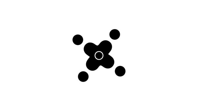 Abstract Digital Control icon animation on white background