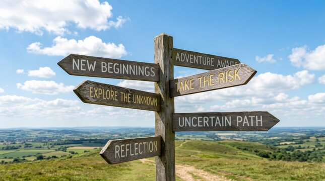 Concept of guidance and finding the right path through opportunities.
