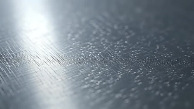Close up of textured metallic surface with light reflections.