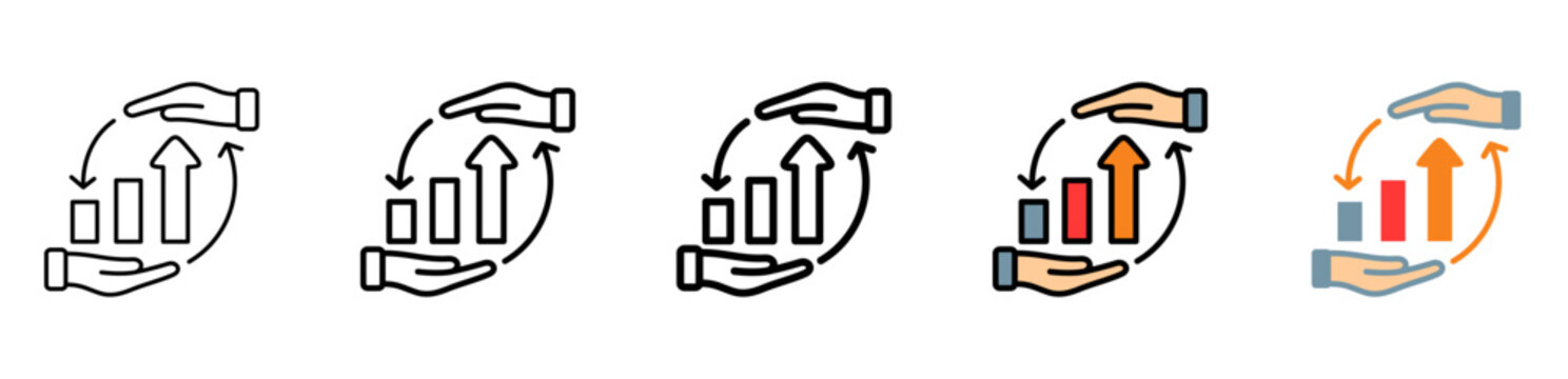 Develop Icon With Differences and Colors Style Illustration