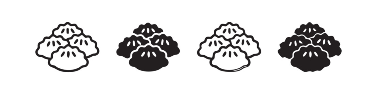 Dumpling Icon Collection - Asian Food Symbols for Cuisine and Restaurant Design