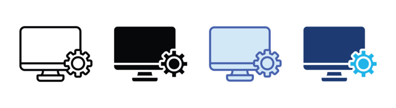 Development icon set multiple style collection