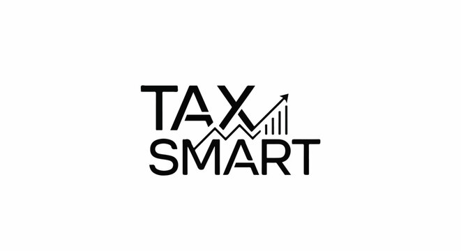 Bold black text "TAX SMART" with an upward trending bar graph and arrow