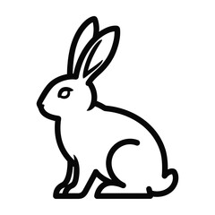 Obraz premium Black line drawing of a rabbit