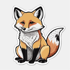 Obraz premium Cute Cartoon Fox Sitting