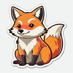 Fototapeta premium Cute Cartoon Fox Sticker