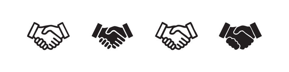 Fototapeta premium Set of four handshake icons