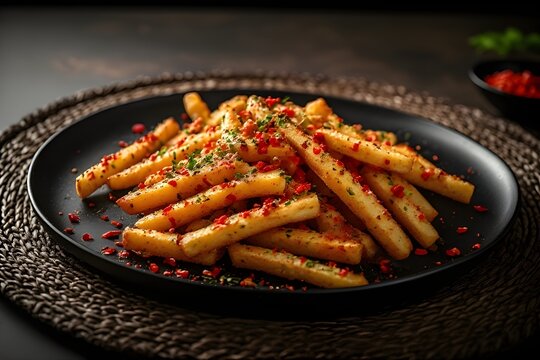 peri-peri fries on a plate