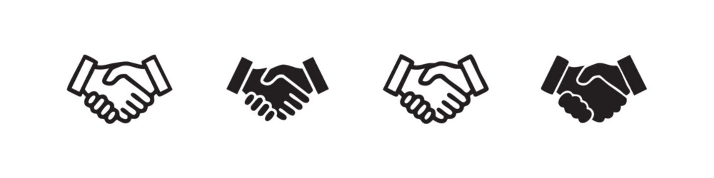 Set of four handshake icons
