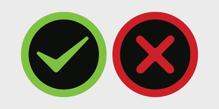 Check mark symbols for validation, Tick symbol in green color. Flat modern checkmark design. checkmark illustration. set button correct right wrong buttons or yes or no checkmark. 