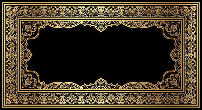 Frame features an ornate gold border with intricate floral patterns.