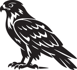Obraz premium Eagle Bird Silhouette Vector Illustration Side View for Strong Wildlife Logo Branding and Apparel Design
