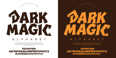 Dark Magic Wooden Plank Font Style for Game Logo and Fantasy Story Movie Title © happy