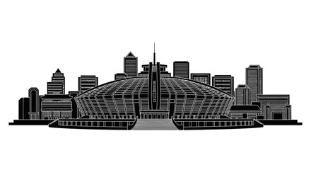 Obraz premium Indianapolis Skyline Silhouette ? Iconic City Landmark Vector Illustration