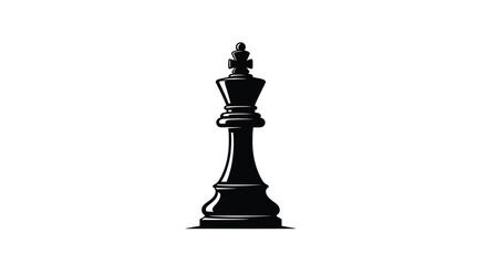 Fototapeta premium chess king silhouette black and white isolated on white background high quality professional detailed modern elegant stylish clean crisp vibrant