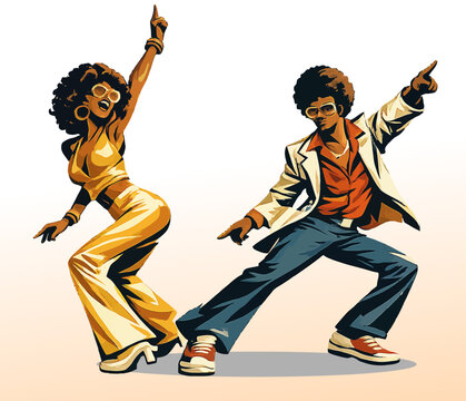 081-36-Man and woman dancing with seventies style fashion 