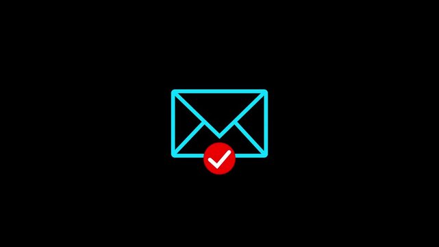 Email envelope with a check mark symbol.Mail check mark. Official confirmation message, mail sent successfully, e-mail delivery, verification email.