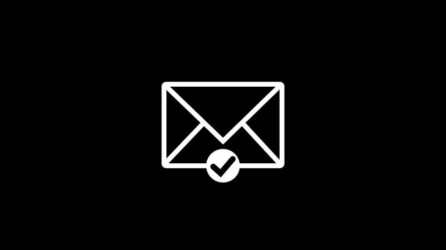 Email envelope with a check mark symbol.Mail check mark. Official confirmation message, mail sent successfully, e-mail delivery, verification email.