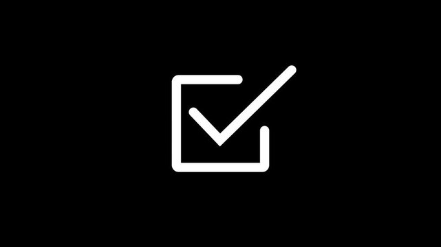 Check mark icon on transparent background. Positive symbol, tick mark icon animation.Animated right check mark icon.