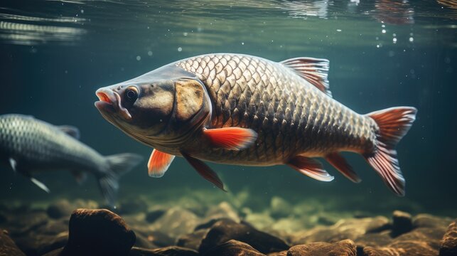 Majestic fish gliding gracefully underwater.