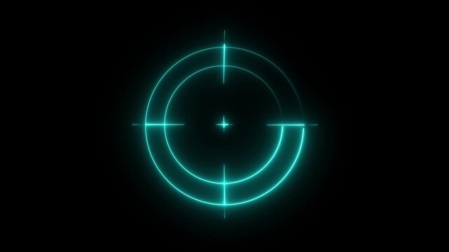 Glowing arrow hitting center of neon target symbolizing precision and success in futuristic digital environment with dynamic light effects aiming goal for ultimate achievement.4k motion graphics video