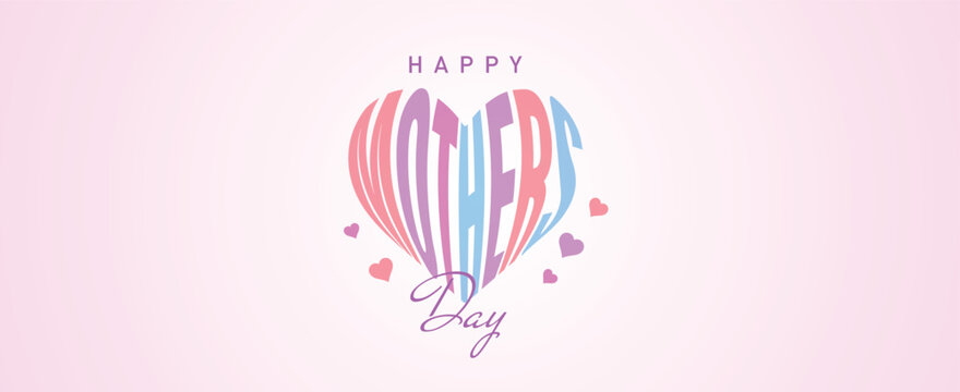 Happy mother's day concept vector illustration. Mother holding a children in her hands.