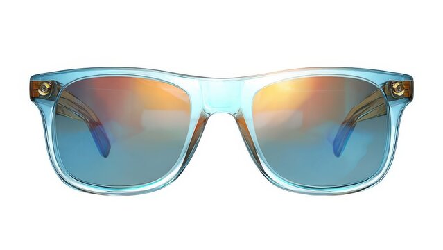 Stylish gradient sunglasses with reflective lenses on a clean background