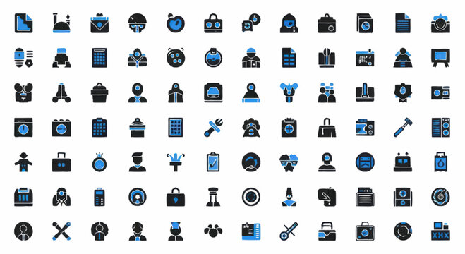 Collection of various business icons.