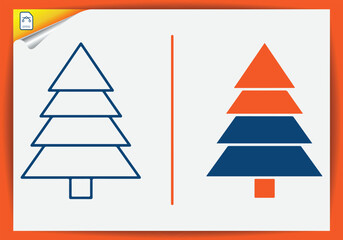 Fototapeta premium Christmas tree vector icons, on gray background, christmas tree sign.